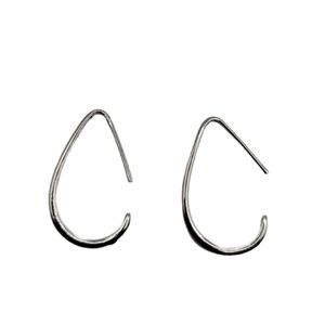 Silver Drop Hoop Earrings